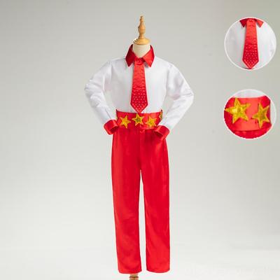 高档儿童合唱服演出中学生红色服小爱国朗诵演表服装歌唱祖国女童