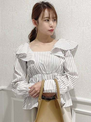 日系褶边甜美2way衬衫