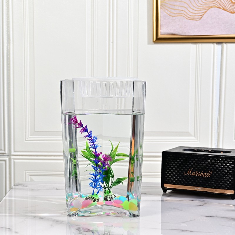 梅花缸鱼缸吉吉立体玻璃