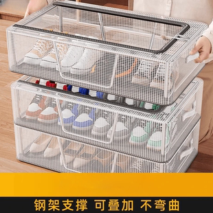 子收纳盒床底收纳整理盒透明可视防尘鞋 迅仕家用折叠鞋 盒收纳箱