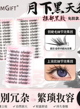 【南阳公主】嫁接感黑天鹅漫画浓密眼尾下垂假睫毛斜飞超长15mm