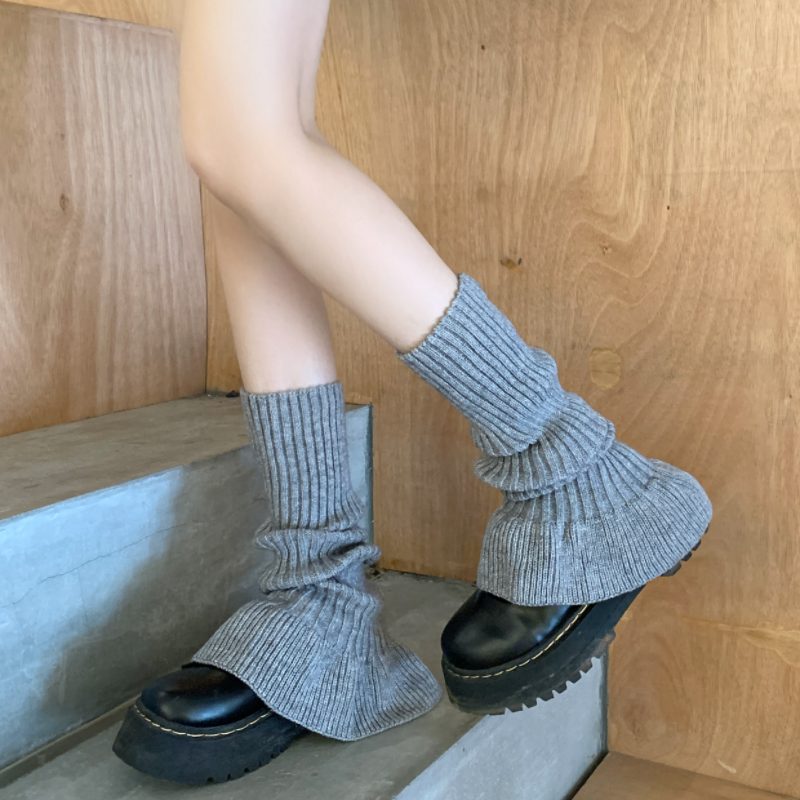 秋冬少女芭蕾风花边喇叭堆堆袜套