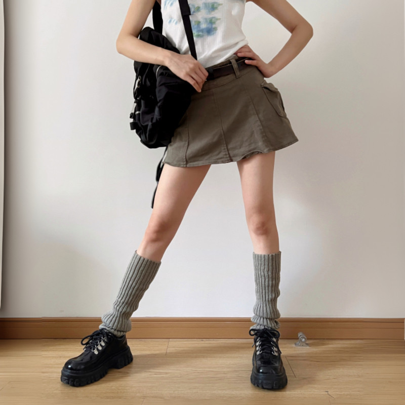 灰色jk袜套y2k辣妹亚文化腿套女