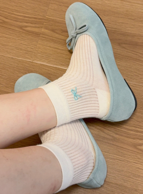 蝴蝶结袜子女白色短袜纯棉网眼透气夏季薄款日系芭蕾风搭配小皮鞋