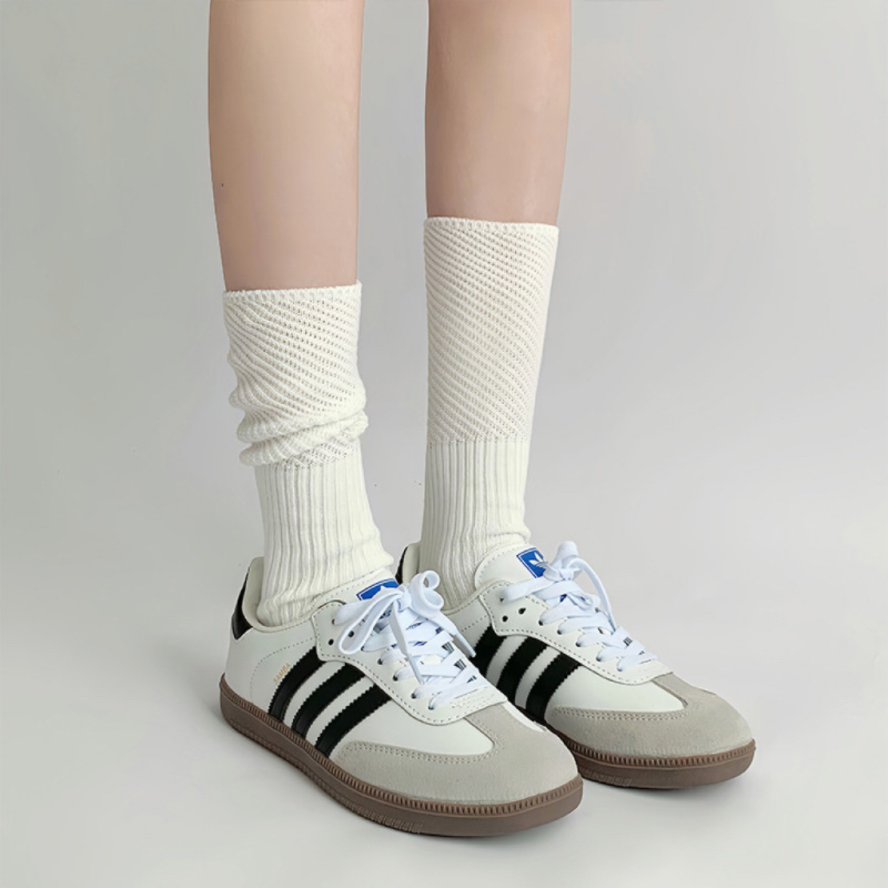 白色袜子女ins潮秋冬松口堆堆袜