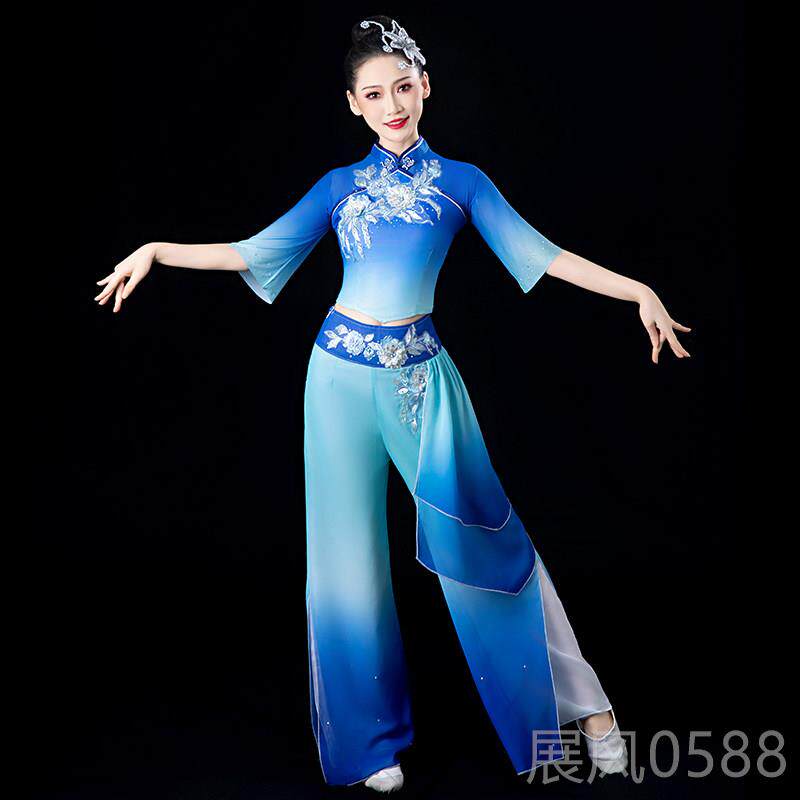 高档胶州秧歌演套出服成女装中国风剧目古典舞蹈服打鼓民族广场舞
