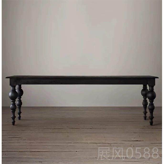 高档采购品法式实木餐桌，，中世纪餐式桌，黑色大桌，美茶几，原