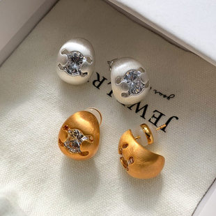 巴黎 S925银针凯旋门锆石拉丝耳环女轻奢高级气质耳饰品 设计师