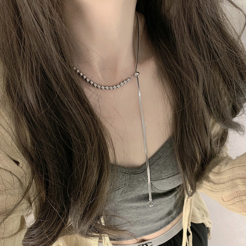 小钢珠抽拉项链女时尚百搭