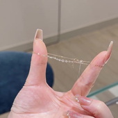 巴黎 设计师 纯银爆闪排钻锆石手链小众韩系精致设计叠戴极细