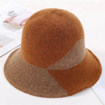 Autumn winter new warm knit hat lady matching color fashion