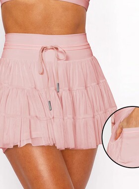 High waisted lace up half length skirt纯色高腰系带半身短裙女