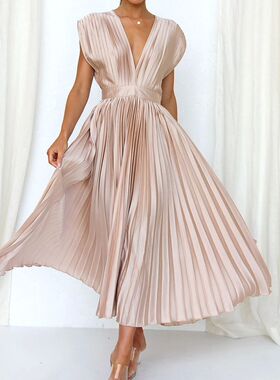 Casual clothing loose zippered dress休闲宽松拉链无袖连衣裙