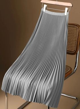 Pleated skirt plus size versatile half skirt百褶裙大码半身裙