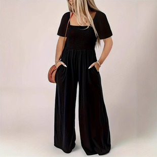 short Solid collar 纯色翻领短袖 连体裤 jumpsuit color sleeved