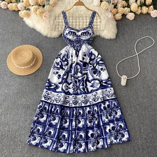 camisole dress收腰显瘦气质A字吊带连衣裙 temperament Skinny
