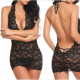 Nightdress睡裙 Out Lace Sexy Neck Hollow Hanging Hip Women