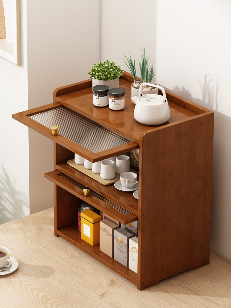 茶叶架子置物架家用客厅茶水边柜厨房餐具储物收纳柜桌面水杯架子