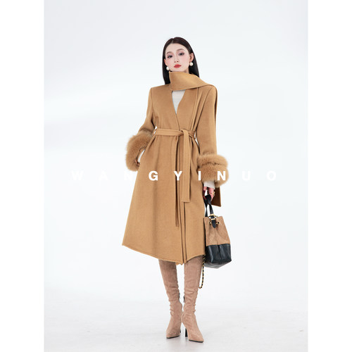 MD依诺【超模大衣】2025冬季款休闲时尚百搭宽松气质羊毛大衣外套