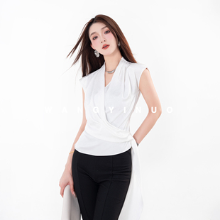 显瘦气质轻奢时尚 2026夏季 百搭设计感小众上衣 奢华锦缎 MD依诺