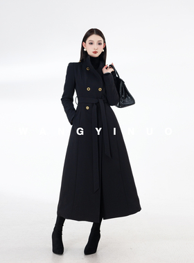 MD依诺【温柔力量】2025冬季时尚百搭收腰长款羽绒服立领大衣外套