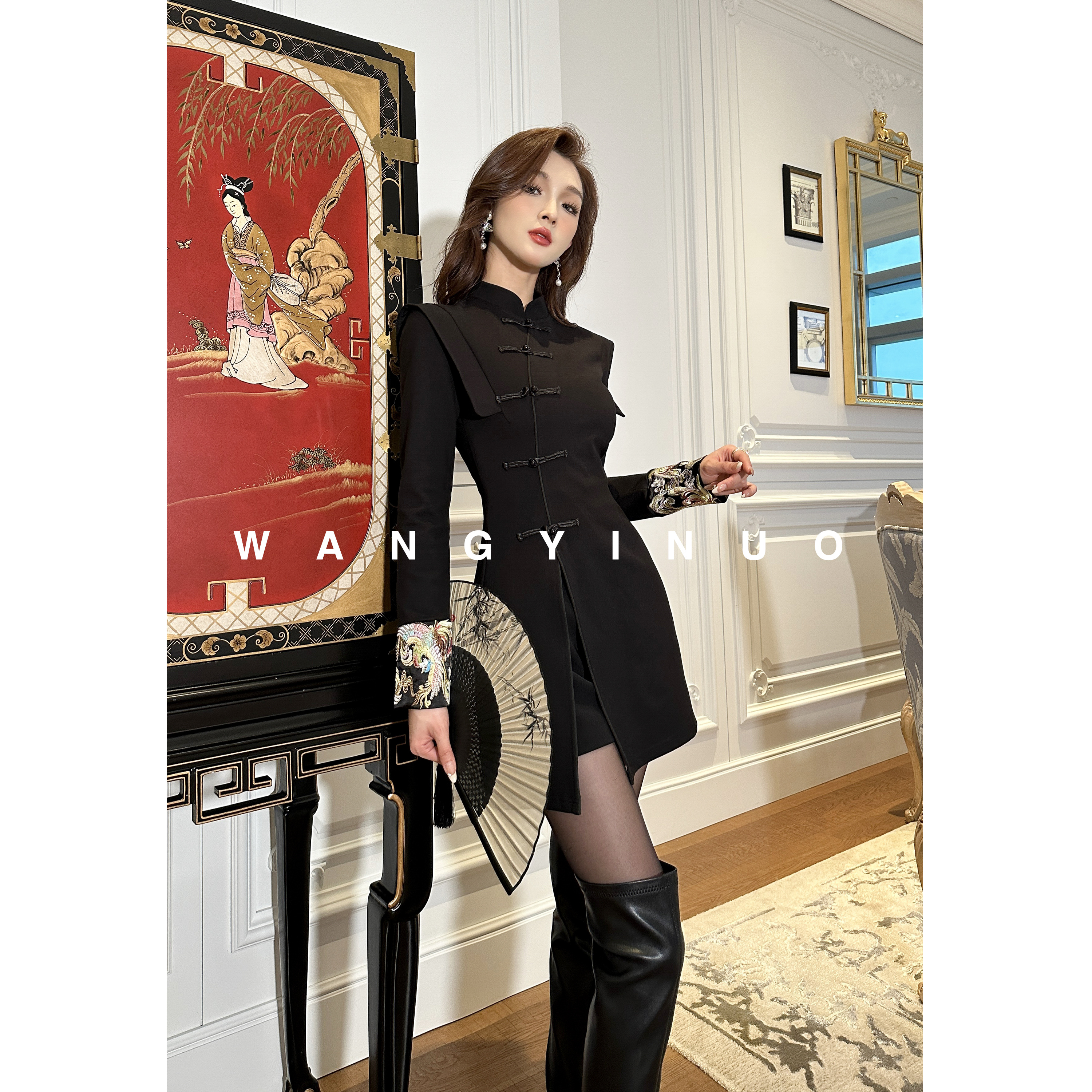 王依诺【东方之美】2025显瘦气质网红时尚中国风新款百搭上衣秋冬