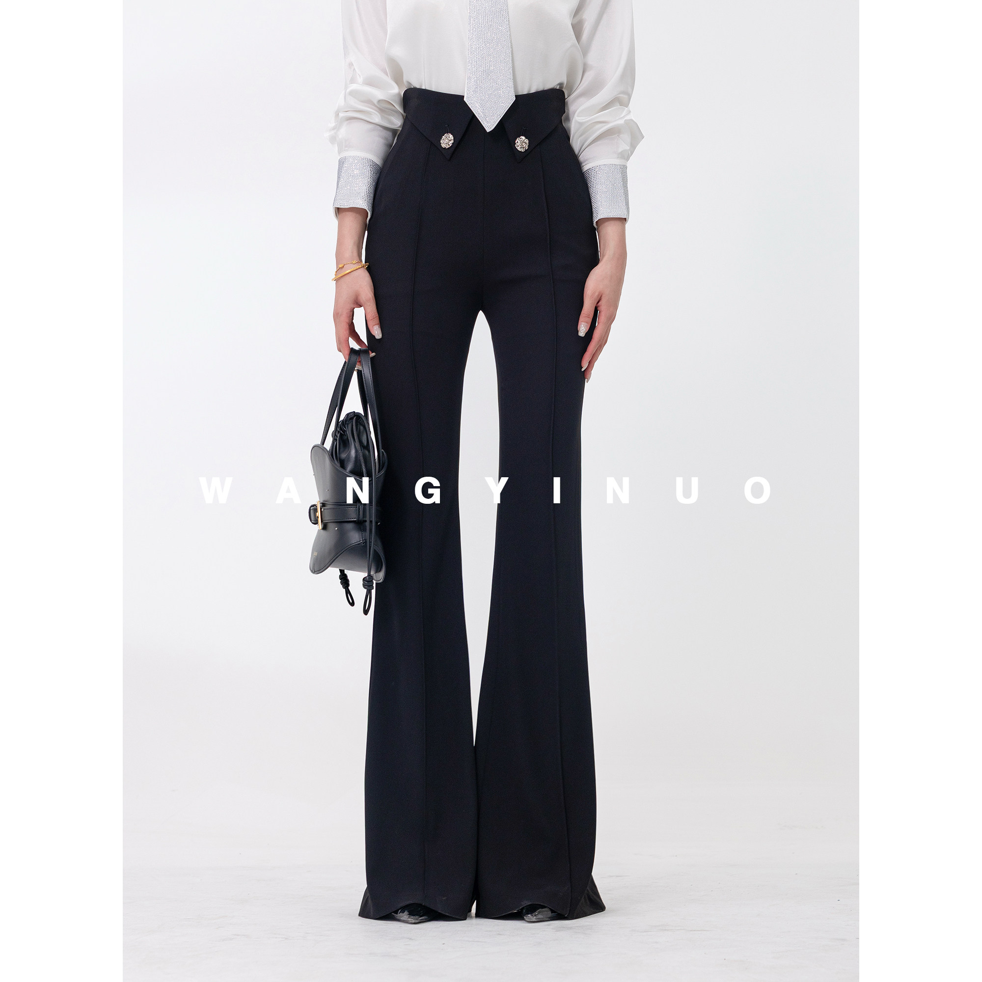 MD依诺【素境特调】2026春季款女装长裤休闲显瘦高腰百搭修身裤子