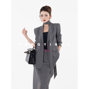 流浪丹宁轻奢设计师显瘦百搭西装 2025春季 外套 缪斯气场 MD依诺