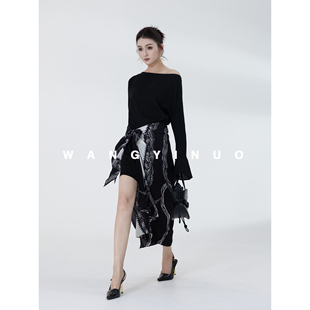 韩版 2026夏季 气质通勤风收腰假两件休闲连衣裙 素黑漫步 MD依诺