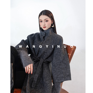 保暖气质减龄拼手袖 2025秋冬设计时尚 羊毛外套 轻柔织韵 MD依诺