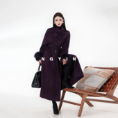 色调积聚 2025冬季 款 MD依诺 休闲时尚 系带保暖气质轻奢羊毛外套