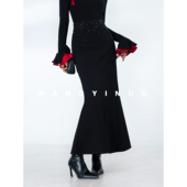 MD依诺 百搭鱼尾裙重工烫钻半身裙 气质时尚 群星闪耀 2025秋冬季