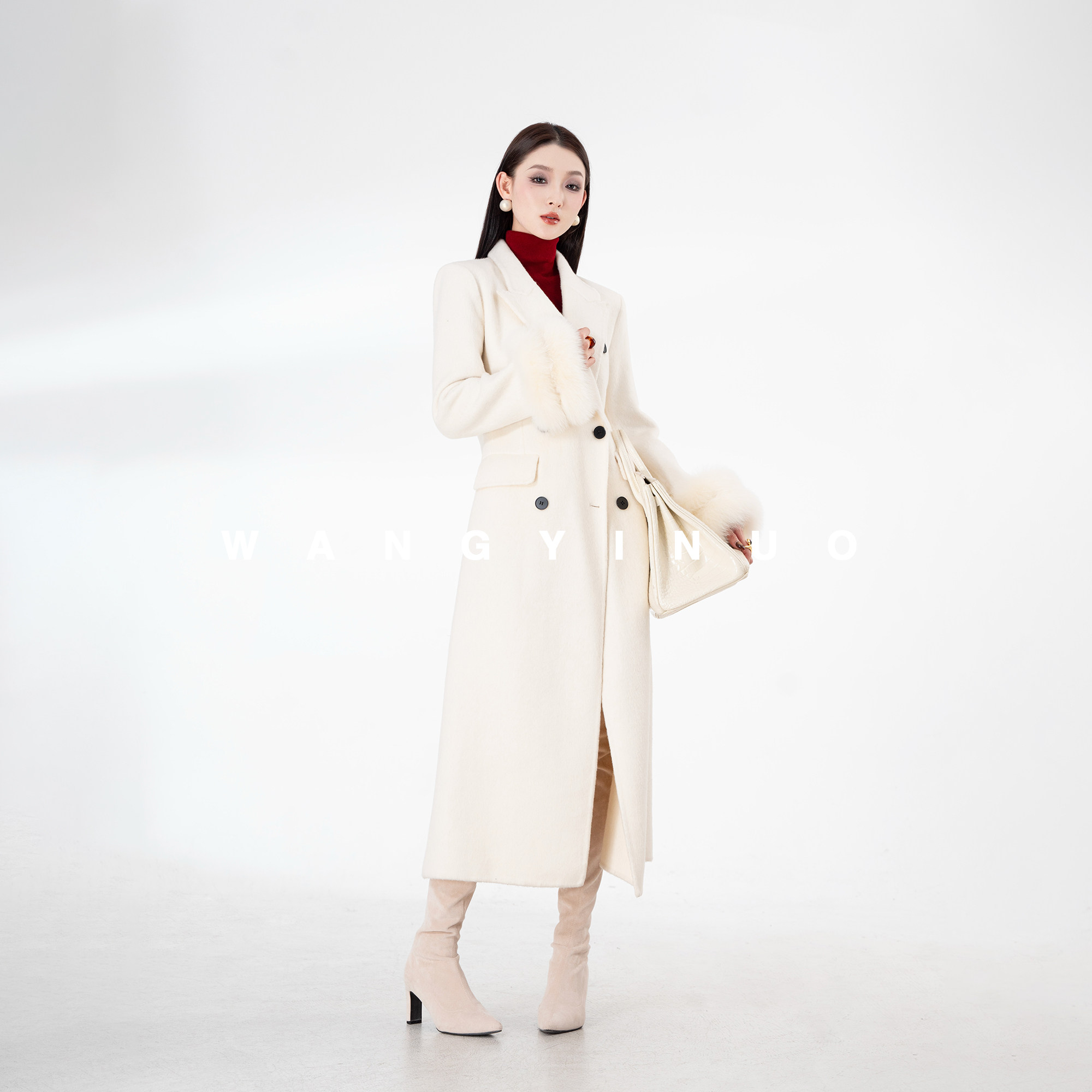 MD依诺【袖间暖锋】2025冬季款时尚显瘦气质百搭保暖羊毛长款外套,女装/女士精品,毛呢外套,淘宝优惠券,粉丝福利购,淘宝优惠卷