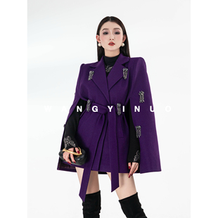 加棉保暖气质时尚 2026新款 斗篷型毛呢重工外套 盛世浮华 MD依诺