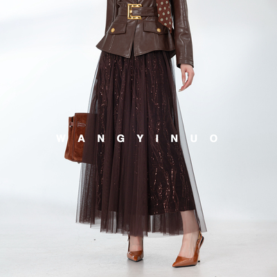 MD依诺【风铃幻想】2026春季时尚设计感显瘦气质蕾丝重工拼半身裙