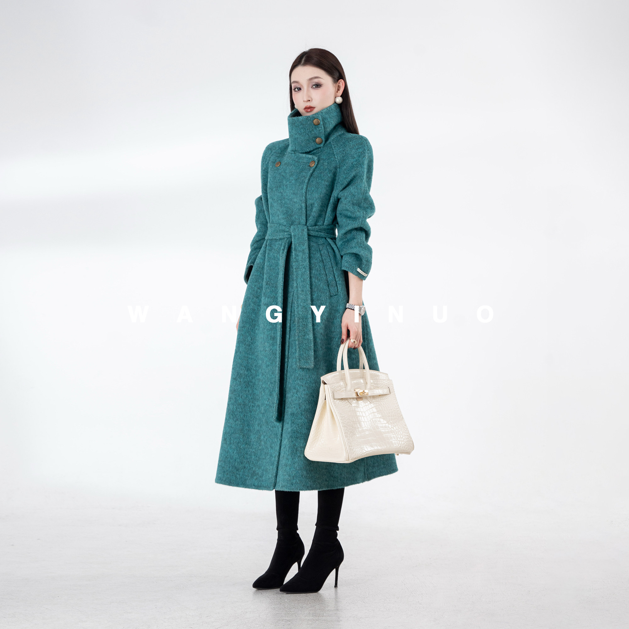 MD依诺【蓝色眼泪】2025冬季款显瘦气质时尚百搭羊毛毛呢长款外套,女装/女士精品,毛呢外套,淘宝优惠券,粉丝福利购,淘宝优惠卷