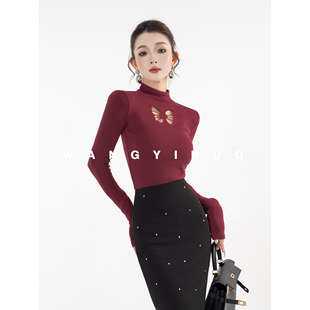 百搭修身 2025秋冬时尚 显瘦保暖T恤打底上衣 旺运福蝶 MD·依诺