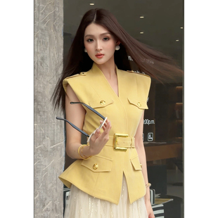 显瘦收腰气质设计感马甲无袖 MD依诺 时尚 2026夏季 外套 曼岛阳光