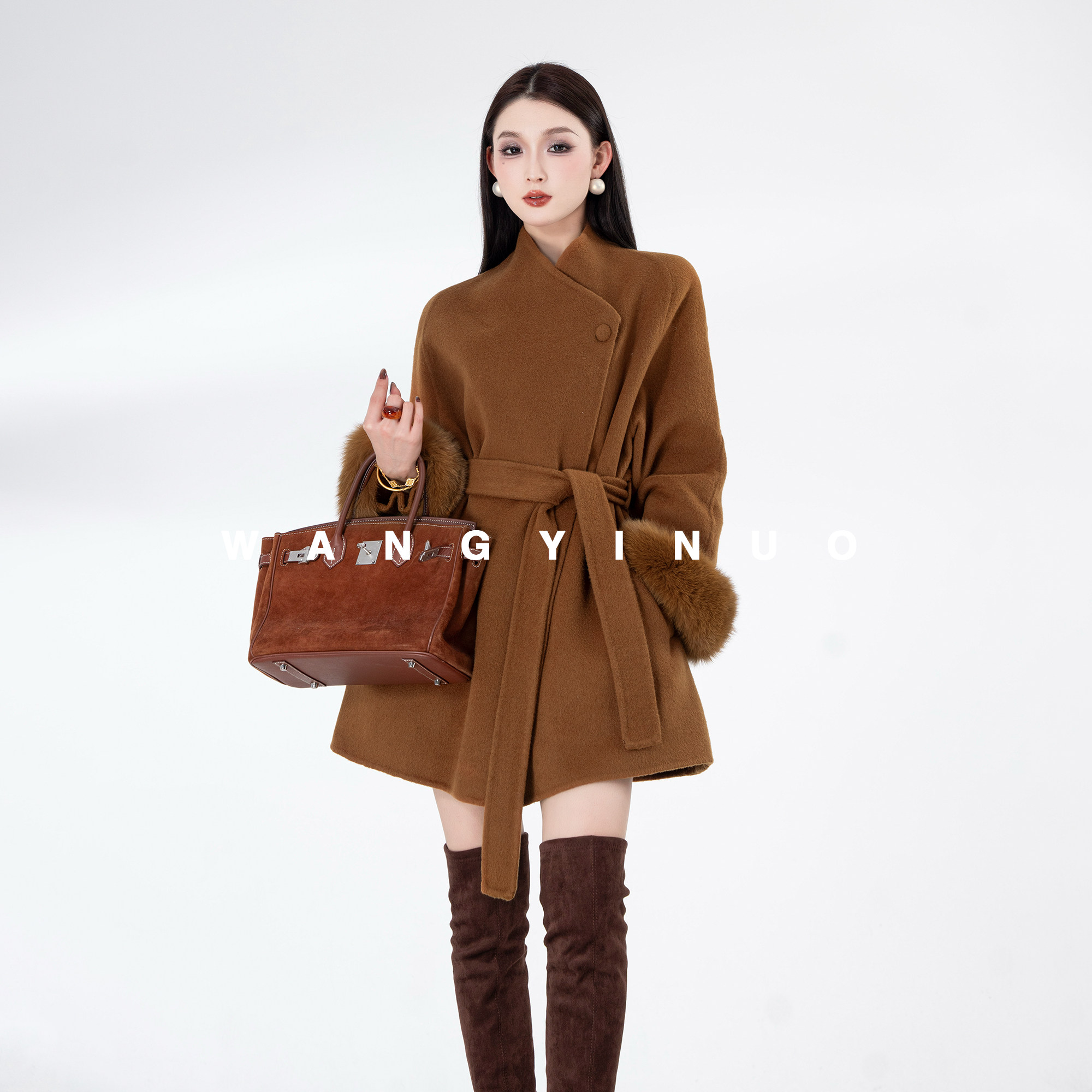 MD依诺【调色大师】2025冬季新款法式双面气质宽松式长袖羊毛外套