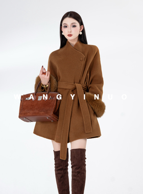 MD依诺【调色大师】2025冬季新款法式双面气质宽松式长袖羊毛外套