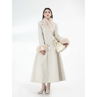 宽松长款 MD依诺 气质设计感名媛法式 2025冬季 羊毛外套 糖霜絮语