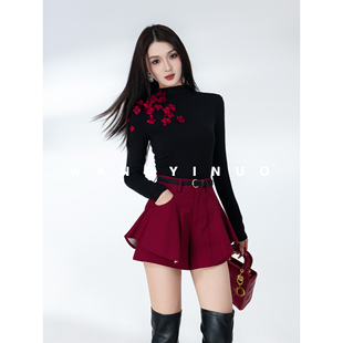 百搭收腰设计师气质打底衫 2025秋时尚 重工上衣 首尔乐曲 MD依诺