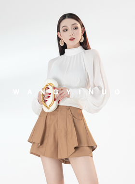 MD依诺【杏林挚简】2026新款时尚百搭设计师气质纯色长袖休闲上衣