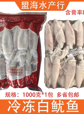 印尼冷冻白鱿鱼整条大鱿鱼1000g