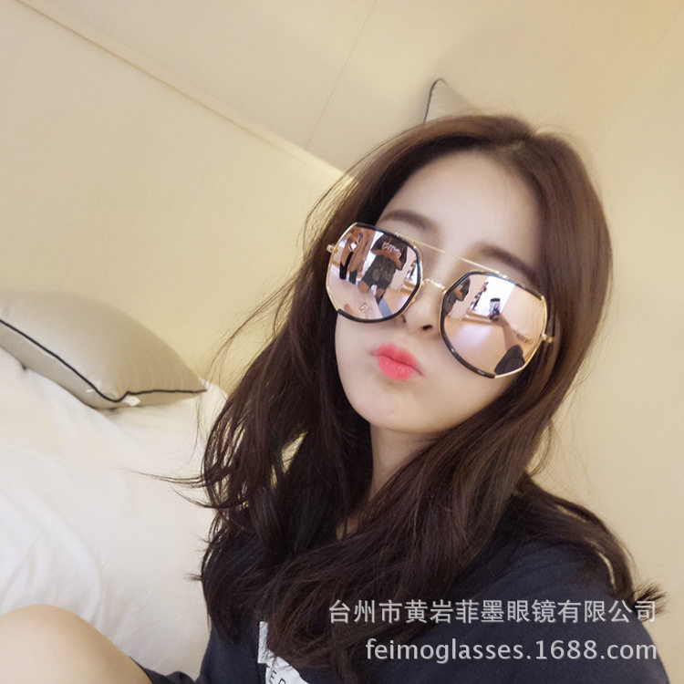 超大框太阳镜女圆脸显瘦2025新款多边型眼镜复古墨镜亲子款韩