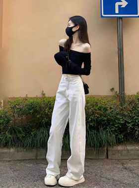 绝美性感辣妹一字领露肩t