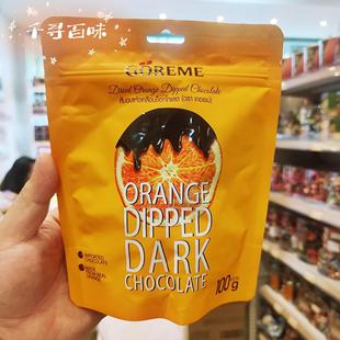 香港代购 泰国进口TANTAN袋装巧克力芒果干黑巧克力香橙干100g