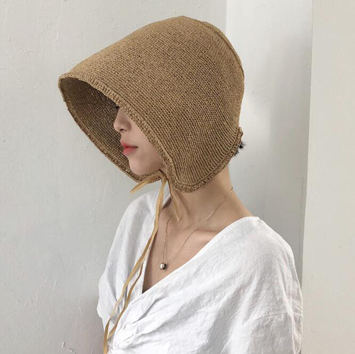 拉拉草草帽女夏天沙滩帽公主帽海边度假大沿防晒护脸遮阳帽子 - 封面