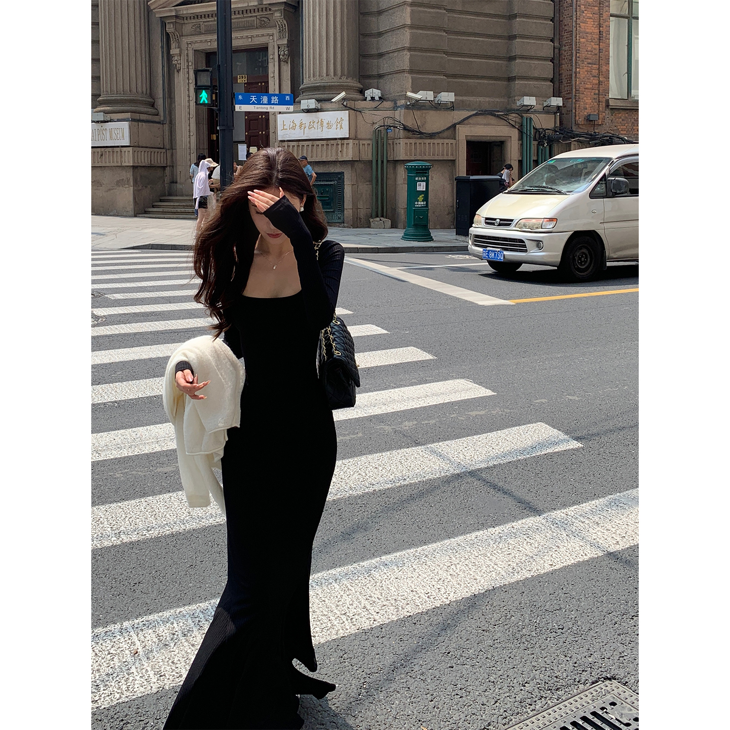 步步生莲法式长袖连衣裙女秋