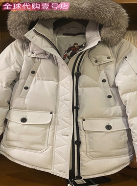 【惊！折扣】2024冬新 MOOSE季剪刀手羽绒服女短款Quebec银狐毛男